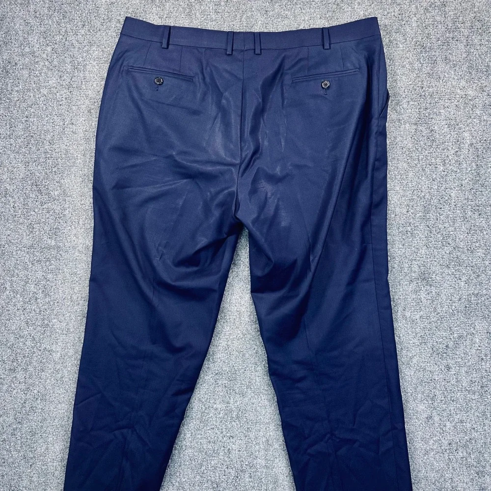Lauren Ralph Lauren 2 Piece Suit 48L 42x32 Navy Blue Wool Blend Pleated Pant